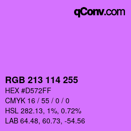 カラーコード: RGB 213 114 255 | qconv.com