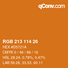 Color code: RGB 213 114 26 | qconv.com