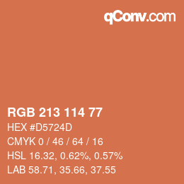 Color code: RGB 213 114 77 | qconv.com