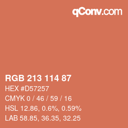 Código de color: RGB 213 114 87 | qconv.com