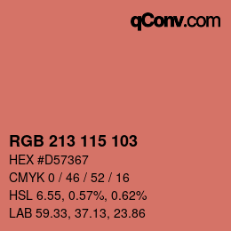 Color code: RGB 213 115 103 | qconv.com