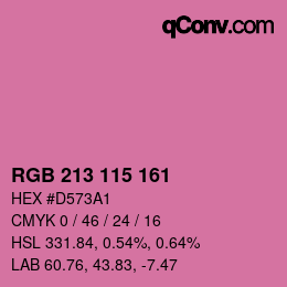 Color code: RGB 213 115 161 | qconv.com