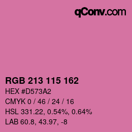 Color code: RGB 213 115 162 | qconv.com