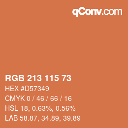 カラーコード: RGB 213 115 73 | qconv.com