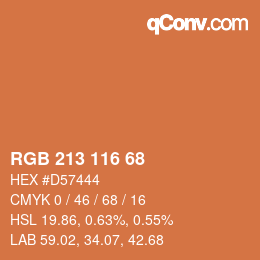 Color code: RGB 213 116 68 | qconv.com