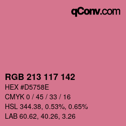 Color code: RGB 213 117 142 | qconv.com