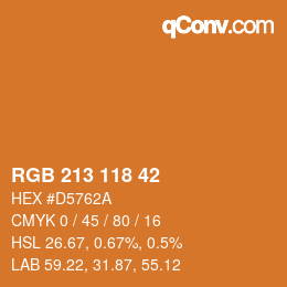 颜色代码: RGB 213 118 42 | qconv.com