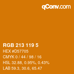 カラーコード: RGB 213 119 5 | qconv.com