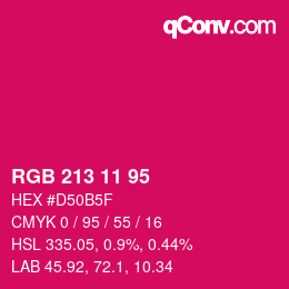 Color code: RGB 213 11 95 | qconv.com
