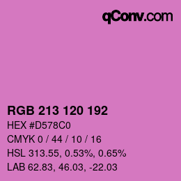 カラーコード: RGB 213 120 192 | qconv.com