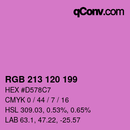 Color code: RGB 213 120 199 | qconv.com