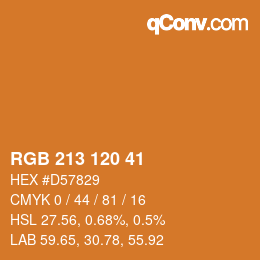 Color code: RGB 213 120 41 | qconv.com