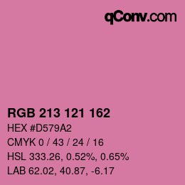 Color code: RGB 213 121 162 | qconv.com