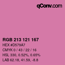 Color code: RGB 213 121 167 | qconv.com