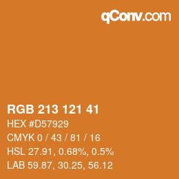 Color code: RGB 213 121 41 | qconv.com