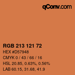 Color code: RGB 213 121 72 | qconv.com