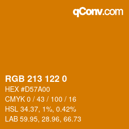 Color code: RGB 213 122 0 | qconv.com