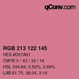 Color code: RGB 213 122 145 | qconv.com