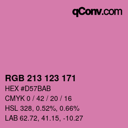 颜色代码: RGB 213 123 171 | qconv.com