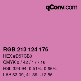 Color code: RGB 213 124 176 | qconv.com