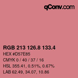 カラーコード: RGB 213 126.8 133.4 | qconv.com