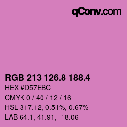 カラーコード: RGB 213 126.8 188.4 | qconv.com