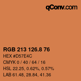 カラーコード: RGB 213 126.8 76 | qconv.com