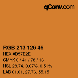 カラーコード: RGB 213 126 46 | qconv.com