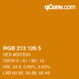 Color code: RGB 213 126 5 | qconv.com