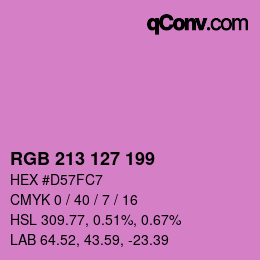 Color code: RGB 213 127 199 | qconv.com