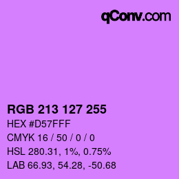 Color code: RGB 213 127 255 | qconv.com