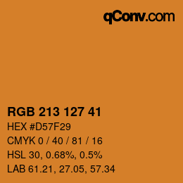 Color code: RGB 213 127 41 | qconv.com