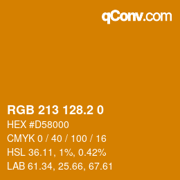 カラーコード: RGB 213 128.2 0 | qconv.com