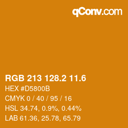 カラーコード: RGB 213 128.2 11.6 | qconv.com