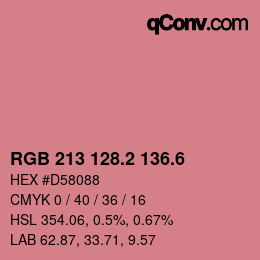 カラーコード: RGB 213 128.2 136.6 | qconv.com