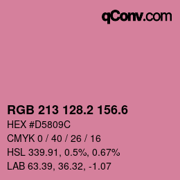 カラーコード: RGB 213 128.2 156.6 | qconv.com