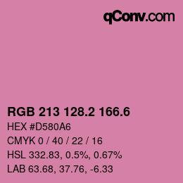 カラーコード: RGB 213 128.2 166.6 | qconv.com
