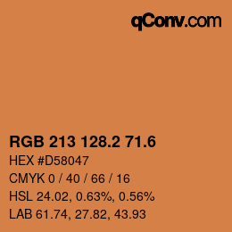 カラーコード: RGB 213 128.2 71.6 | qconv.com
