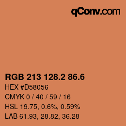 カラーコード: RGB 213 128.2 86.6 | qconv.com