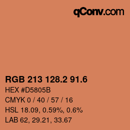 カラーコード: RGB 213 128.2 91.6 | qconv.com