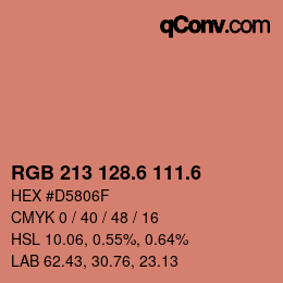 カラーコード: RGB 213 128.6 111.6 | qconv.com