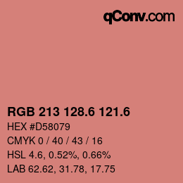 カラーコード: RGB 213 128.6 121.6 | qconv.com