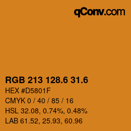 カラーコード: RGB 213 128.6 31.6 | qconv.com