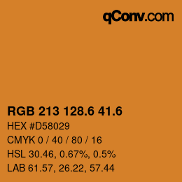 カラーコード: RGB 213 128.6 41.6 | qconv.com