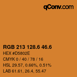 カラーコード: RGB 213 128.6 46.6 | qconv.com