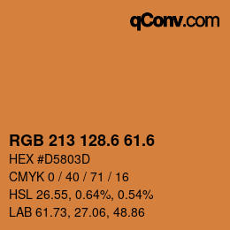 カラーコード: RGB 213 128.6 61.6 | qconv.com