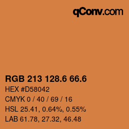 カラーコード: RGB 213 128.6 66.6 | qconv.com