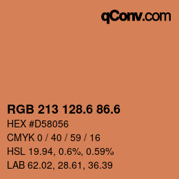 カラーコード: RGB 213 128.6 86.6 | qconv.com