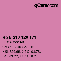 カラーコード: RGB 213 128 171 | qconv.com