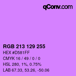 Color code: RGB 213 129 255 | qconv.com